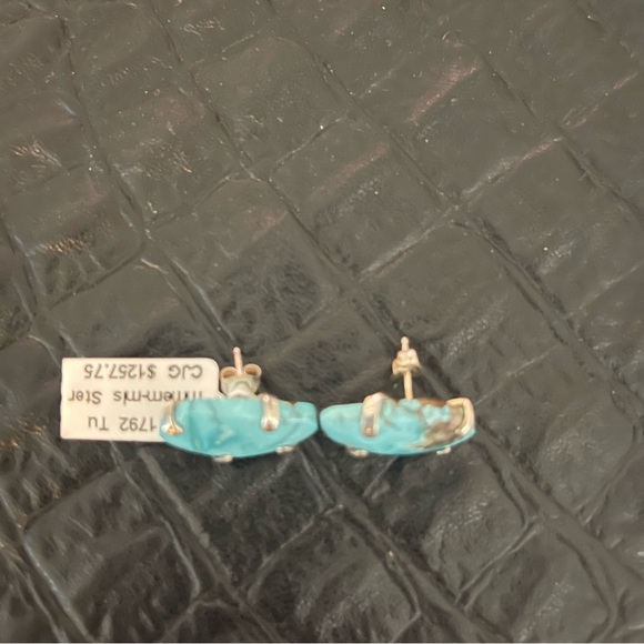 Sterling silver 925 One of a kind Royston Turquoise earrings 16.77 carats - Picture 4 of 9